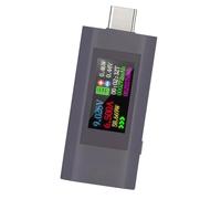 Compteur d'électricité USB C avec bouton de réinitialisation 4-30 V 0-5,1 A | Avec bouton de réinitialisation pour téléphone, tablette et autres appareils USB C avec mémoire de données pour le test de