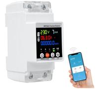 Compteur d'électricité WiFi, compteur d'énergie intelligent 63 A, moniteur numérique de consommation d'énergie, disjoncteur de surtension et de s