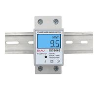 Compteur d'énergie de puissance sur rail Din 5-80A LCD rétro-éclairage affichage numérique monophasé compteur d'énergie électronique KWh voltmètre ampèremètre Volt(Without Backlight,110V)