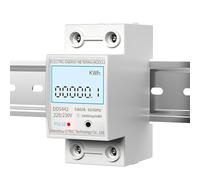 Compteur d'énergie électrique 2P, monophasé, affichage numérique LCD, montage sur Rail DIN, wattmètre à 2 fils, AC 230V, 50Hz