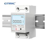 Compteur d'énergie électrique GTRIC 2P monophasé LCD affichage numérique montage sur Rail DIN compteur électrique à 2 fils wattmètre AC 230V 50Hz Reset
