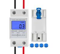 Compteur d'énergie électrique, mesureur de consommation électrique monophasé deux fils, LCD numérique 220V 5 (80) A 50 / 60Hz, mesureur de consommation électrique avec compteur DIN sur rail
