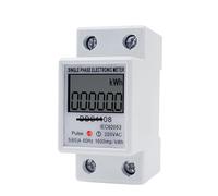 Compteur d'énergie électrique monophasé LCD, Watt-heure numérique AC 220V 60A 50Hz Rail Din