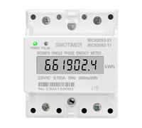 Compteur d'énergie électronique monophasé sur Rail Din AC 220V 100A kWh, compteur de consommation, jauge d'électricité analogique, wattmètre 50HZ(Digital type)