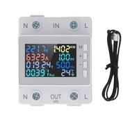 Compteur d'énergie Gearwell, compteur d'énergie sur rail Din et compteur kWh, voltmètre numérique monophasé AC 63A ampèremètre moniteur de fréquence Watt