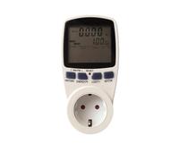 Compteur D'énergie Grand Écran LCD de Lecture Double Tarif Prise | Surveillance de Tension, Affichage Puissance et Coût, Boîtier Plastique Blanc, pour Mesure Consommation Électrique