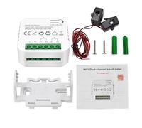 Compteur d'énergie intelligent, moniteur de consommation d'énergie Wi-Fi avec deux pinces CT 80 A pour système de production d'énergie solaire photovoltaïque, suivi de la