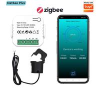 Compteur d'énergie intelligent ZigBee 80A avec pince ampèremétrique, moniteur de puissance KWh, statistiques électriques, 110V 240V 50/60Hz, compatible Tuya
