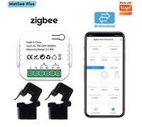 Compteur d'énergie intelligent ZigBee bidirectionnel 1, 2 canaux avec capteur de courant, surveillance par application, puissance 80A 110V/240V, passerelle requise 1 Channel-1CT