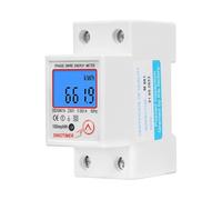 Compteur d'énergie monophasé à rétroéclairage numérique LCD, compteur de consommation d'énergie, wattmètre électronique CA 220 V 80 A, réinitialisation(White shell)