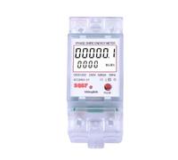 Compteur d'énergie monophasé à rétroéclairage numérique LCD, compteur de consommation d'énergie, wattmètre électronique CA 220 V 80 A, remise à zéro(Transparent)