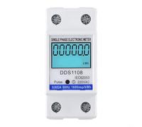 Compteur d'énergie monophasé DDS1108 avec écran LCD rétroéclairé 50 A 60 A AC 220 V Design compact pour une surveillance fiable de l'électricité (avec rétroéclairage)