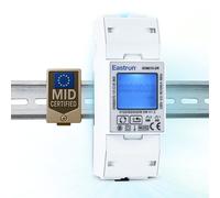 Compteur d'énergie monophasé Modbus, avec entrée électrique - 100A, sortie impulsionnée fixe 1000imp/kWh - Nécessite des entrées de tension secteur (phase et neutre entrée et sortie) - SDM210-DR-MID
