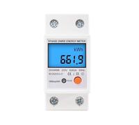 Compteur d'énergie monophasé numérique à rail DIN 80 A 220 V Compteur de consommation d'énergie kWh Wattmètre Réinitialisation électronique Rétroéclairage AC(230V BACKLIGHT)