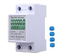 Compteur d'énergie monophasé Robust Power Metter 2P AC DIN Rail Electricity Consommation Tester Home Kilowatt Hour Counter avec rétroéclairage 5 (60) A