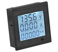 Compteur d'énergie numérique CC 6-200 V Voltmètre Moniteur de puissance Affichage avec alarme de tension et de surcharge Grand écran Rétroéclairage et stockage de données pour la mesure des paramètres