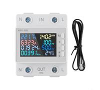 Compteur d'énergie numérique LCD, voltmètre de moniteur de puissance AC, installation sur rail DIN avec protection contre les surintensités pour la maison (KWS-302L)