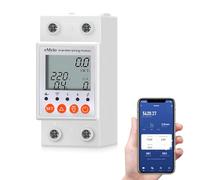 Compteur d'Énergie Numérique Monophasé AC 63A 220V WiFi Compteur électrique Monophase Wattmètre à Rail DIN Mesure Consommation Electrique, Disjoncteur 16A, Convient à la Maison, l'appartement