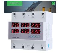 Compteur d'énergie numérique triphasé, voltmètre ampèremètre sur Rail DIN 1-63A, Compteur électrique à Affichage LCD (40A)