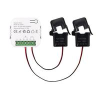 Compteur d'énergie pour alarme de tension intelligente Tuya avec pince à 2 canaux, mesure le courant 0,2 A-80 A, facteur de puissance et fréquence, surveillance en temps réel pour une gestion fine de