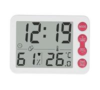 Compteur d'humidité de température numérique intérieure, hygromètre à thermomètre électronique Multifonctionnel avec Fonction de réveil, Blanc (Clé Rouge)