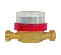 SOMATHERM FOR YOU - Compteur d'eau à Jet Unique pour Eau Chaude, calibre 15, mâle 20/27, conforme MID, lecture sur 8 rouleaux, cadran sec orientable, pré-équipé pour capteur d'impulsion