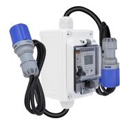 Compteur Électrique, Compteur de Consommation Électrique avec RCBO/Réinitialisation, IP67 Étanche 2.5 mm² Câble Compteur d'Électricité Portable Numérique Mobile pour Bateau/Camping-Cars/Camping-Cars