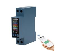 Compteur electrique connecté 8 In 1 40A Compteur energie wifi 220V AC Parafoudre et surtension Avec surtension Surtempérature Surintensité et protection contre les pannes de courant (KWS-303)