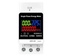 Compteur Électrique Monophasé Multifonction 100 A Avec Écran LCD Couleur et Affichage Numérique, pour rail DIN, Voltmètre, Ampèremètre, Compteur d'Énergie