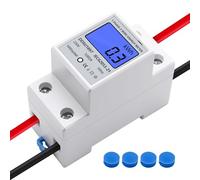 Compteur Électrique Monophasé, Sous Compteur Electrique LCD Rétroéclairé 50/60Hz, Rail DIN 230 5(80) A, Mesureur de Consommation Électrique kWh Tension Courant