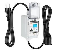 Compteur Electrique Numérique Mobile: 220v Compteur D'énergie Numérique Mobile Avec Prise Schuko, Fonction Mémoire De Coupure De Courant, Mobiles Extérieur Kwh Wattmetre Prise Pour Appareils