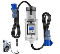 Compteur Électrique Numérique Mobile, 230V 16A Prise de Compteur de Consommation D'énergie avec Câble Flexible en Caoutchouc de 3 Mètres Mesure Consommation electrique pour Camping-cars,Ménages