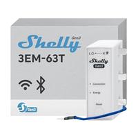 Compteur électrique - Shelly - 3EM-63T Gen3 - Monophasé/Triphasé - Wi-Fi - Rail DIN