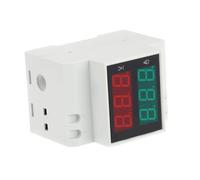 Compteur Électrique sur Rail, Voltmètre Ampèremètre Numérique Blanc | Mesure Consommation, Facteur de Puissance et Courant, Tube LED 0,5 Pouce, Installation 3p