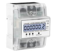 Compteur Électrique Triphasé 4 Fils 230/400 V 5-100 A Rail DIN | Compteur d'énergie triphasé LCD 5-100 A pour mesurer la consommation en kWh sur rail DIN