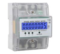 Compteur Électrique Triphasé 4P, 380V, Affichage LCD 6 + 2 Chiffres, Rail DIN 35mm, Boîtier Transparent - Haute Précision, Faible Consommation, Installation Intérieure