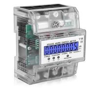 Compteur électrique triphasé à 4 fils - 230/400 V - 5 à 100 Ah - Avec rail DIN - Compteur électrique numérique LCD - Compteur triphasé - Compteur électrique numérique - Compteur triphasé - Pour