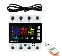 Compteur electrique triphasé wifi Wattmetre 80A 220V AC Amperemetre 3 phases 4 conducteurs avec protection contre les pannes de courant/surtempérature/sous-tension/surintensité/surpuissance etc.
