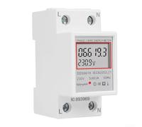 Compteur électronique de consommation d'énergie monté sur rail DIN, monophasé, avec écran LCD, pour la tension, surveillance de la consommation KWh