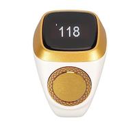 Compteur électronique Intelligent de 18mm, Anneau D'affichage Numérique, Rappel de Vibration pour IQibla en Alliage D'aluminium (Blanc)