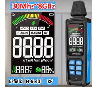 Compteur EMF à écran couleur 3 en 1, 30Mhz ~ 8GHz, radiomètre haute fréquence, champ électromagnétique, détecteur de rayonnement RF, Test Max/Avg EMF02R