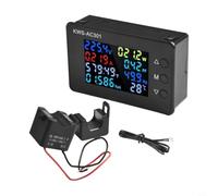 Compteur Énergie 6-en-1 AC 50-300V 0-100A LED | 6 paramètres simultanés, tension, courant, pour puissance, pour temps, température, énergie, écran LED clair