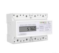 Compteur Énergie Triphasé Métal ABS DIN Rail | Surveillance triphasée, écran LCD net, protection surcharge 12x, montage rail DIN, données précises
