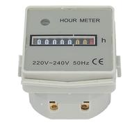 Compteur Horaire Mécanique 220-240 V Puissance 0,3 W Large Plage de Synchronisation 0-99999,99 H avec Voyant Lumineux pour Générateurs