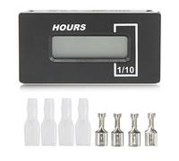 Compteur horaire numérique LCD réinitialisable IP67 étanche pour tondeuse à gazon, tracteur et générateur, minuterie de haute précision pour équipement AC DC, coque ABS durable