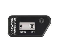 Compteur horaire sans fil auto-alimenté numérique Runleader, activation par vibration, minuterie de travail réinitialisable, arrêt du verrouillage de l'utilisateur, utilisation pour le(NOIR)