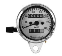 Compteur Kilométrique de Moto Vintage 0-140 Km/h, 12v Argenté | Affichage Multifonction, Suivi du Compteur, Finition Fer Plaqué, pour Scooters et Motos, Montage Simple