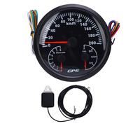 Compteur kilométrique GPS 110 mm 0 à 200 km/h Tachymètre multifonctionnel 0 à 8 000 tr/min E-1/4-1/2-3/4-F Jauge de niveau de carburant avec clignotants pour camping-cars, yachts, (Cadran noir