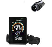Compteur kilométrique numérique M5C-2, écran LCD couleur filaire compatible Bluetooth avec fonction antivol électronique for vélo électrique(Bluetooth-6PIN)