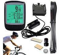 Compteur kilométrique pour vélo, compteur kilométrique pour vélo avec câble et écran LCD, odomètre et compteur de vitesse pour vélo, traceur de kilométrage de vélo avec données claires portables mul